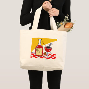 Cartoon met cruiseschepen grote tote bag