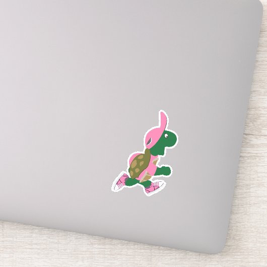 Cartoon met draaisel met roze Pet Sticker (Detail)
