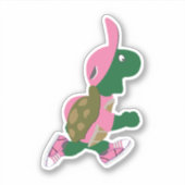 Cartoon met draaisel met roze Pet Sticker (Voorkant)