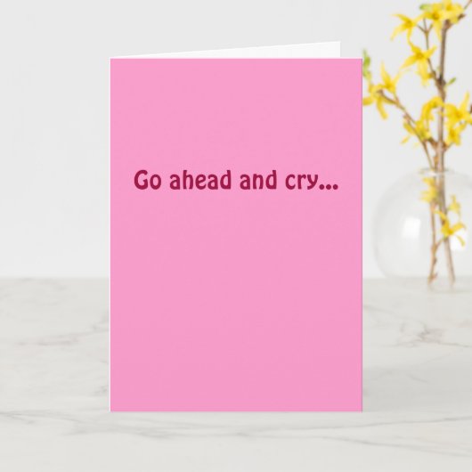 Cartoon met droog vrouwtje Funny Sympathcard voor  Kaart (Gele Bloem)