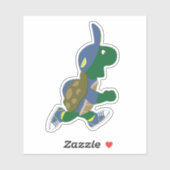 Cartoon met een blauwe Pet Sticker (Vel)