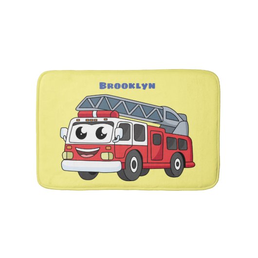 Cartoon met een brandblusmotor badmat (Voorkant)