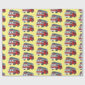 Cartoon met een brandblusmotor cadeaupapier (Vlak)