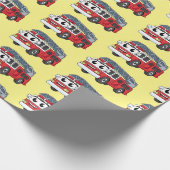 Cartoon met een brandblusmotor cadeaupapier (Hoek)