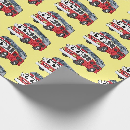 Cartoon met een brandblusmotor cadeaupapier (Hoek)