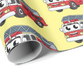 Cartoon met een brandblusmotor cadeaupapier (Rol Hoek)