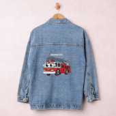 Cartoon met een brandblusmotor denim jacket (Hangar)