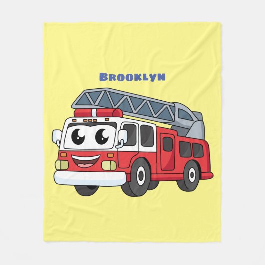 Cartoon met een brandblusmotor fleece deken (Voorkant)