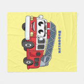 Cartoon met een brandblusmotor fleece deken (Voorkant (Horizontaal))