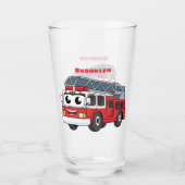 Cartoon met een brandblusmotor glas (Achterkant)