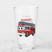 Cartoon met een brandblusmotor glas (Voorkant)