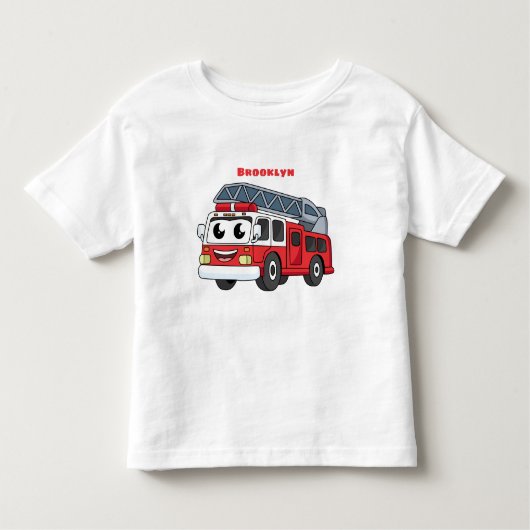 Cartoon met een brandblusmotor kinder shirts (Voorkant)