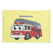 Cartoon met een brandblusmotor kussensloop (Achterkant)