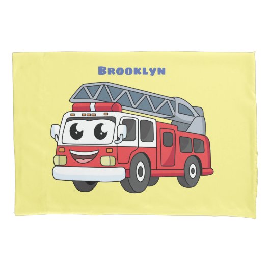 Cartoon met een brandblusmotor kussensloop (Voorkant)