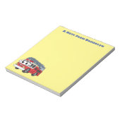 Cartoon met een brandblusmotor notitieblok (Linkerzijde)