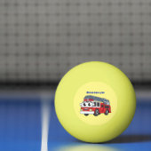 Cartoon met een brandblusmotor pingpongbal (Net)