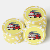 Cartoon met een brandblusmotor poker chips (Opstapeling)