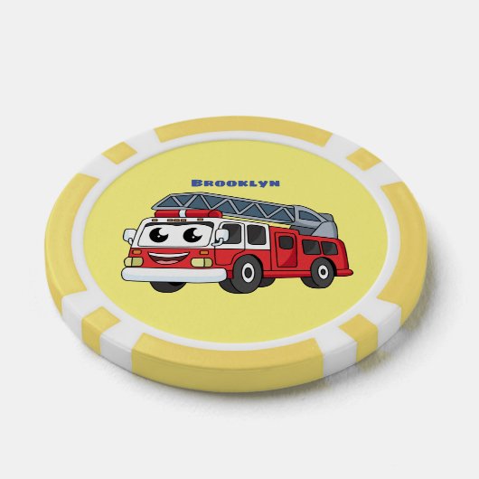 Cartoon met een brandblusmotor poker chips (Enkel)