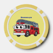 Cartoon met een brandblusmotor poker chips (Achterkant)