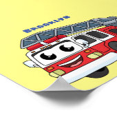 Cartoon met een brandblusmotor poster (Hoek)