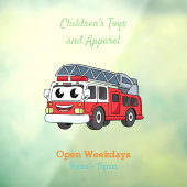 Cartoon met een brandblusmotor raamsticker (Vel 3)