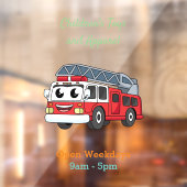 Cartoon met een brandblusmotor raamsticker (Vel 2)