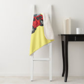 Cartoon met een brandblusmotor sherpa deken (In situ)