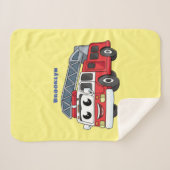 Cartoon met een brandblusmotor sherpa deken (Voorkant (horizontaal))