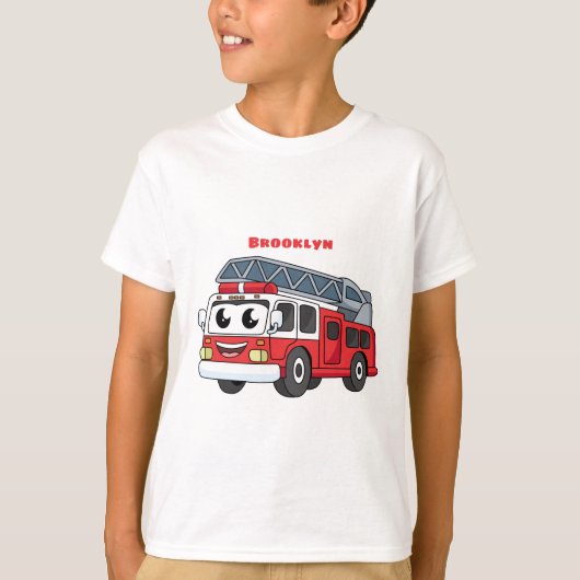 Cartoon met een brandblusmotor t-shirt (Voorkant)
