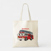 Cartoon met een brandblusmotor tote bag (Achterkant)