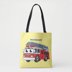 Cartoon met een brandblusmotor tote bag
