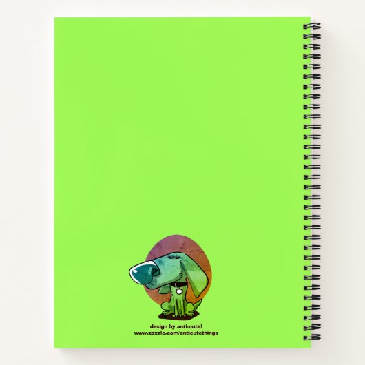 cartoon met een grote neus grappige hond notitieboek (Achterkant)