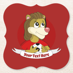 Cartoon met een schattig onderzetter van leeuwenpa