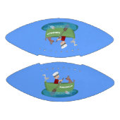 Cartoon met een staartjongen en een hondenroeiboot american football (Panelen)