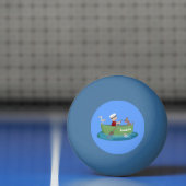 Cartoon met een staartjongen en een hondenroeiboot pingpongbal (Net)