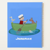 Cartoon met een staartjongen en een hondenroeiboot planner (Achterkant)