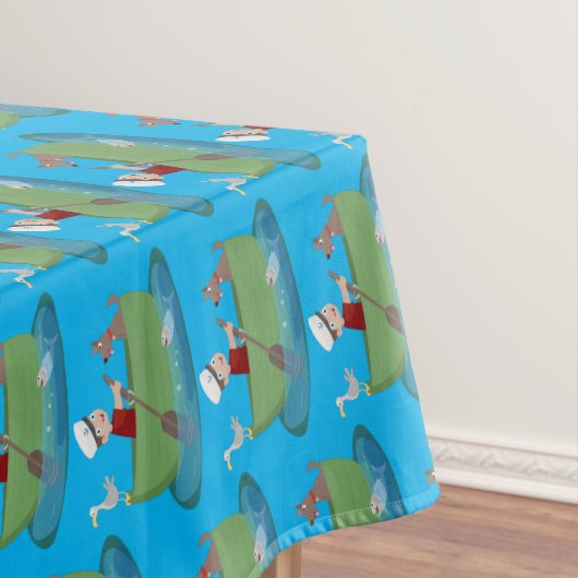 Cartoon met een staartjongen en een hondenroeiboot tafelkleed (Voorbeeld)