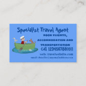 Cartoon met een staartjongen en een hondenroeiboot visitekaartje (Voorkant)