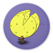 Cartoon met een uilskuis keramische knop (Voorkant)