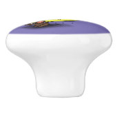 Cartoon met een uilskuis keramische knop (Zijkant)