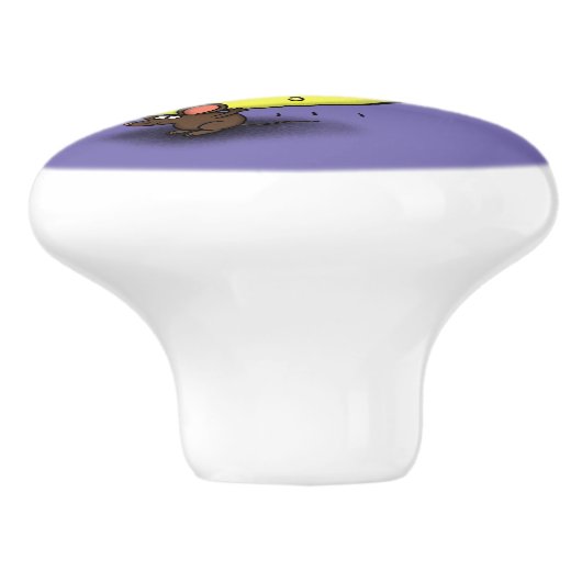 Cartoon met een uilskuis keramische knop (Zijkant)