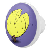 Cartoon met een uilskuis keramische knop (Rechts)