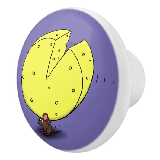 Cartoon met een uilskuis keramische knop (Rechts)