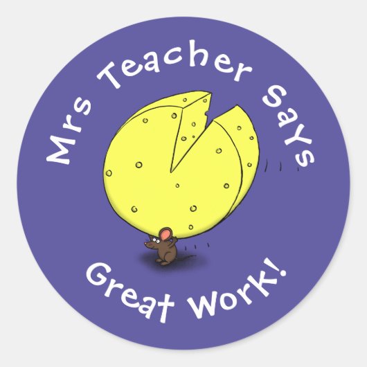 Cartoon met een uilskuis ronde sticker (Voorkant)