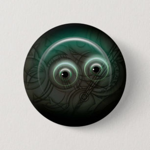 Cartoon met gloeiende bubbels ronde button 5,7 cm