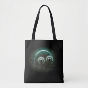 Cartoon met gloeiende bubbels tote bag
