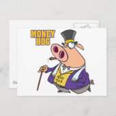 cartoon met grappig varkensvlees briefkaart (Voorkant / Achterkant)