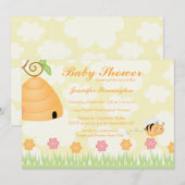 Cartoon met hommel voor baby shower van suikerbiet kaart (Voorkant / Achterkant)