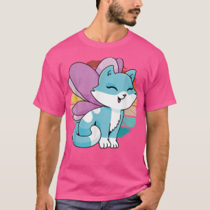 Cartoon met kat met zachte tarwe mageremelkpoeder t-shirt