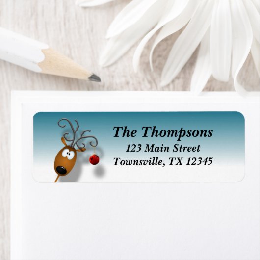 Cartoon met kerstbal etiket (Insitu)